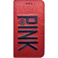 Capa Book Cover para Motorola Moto E5 Plus - Gliter Pink Vermelha